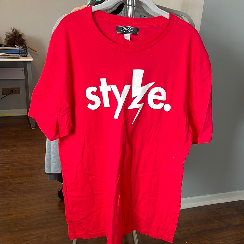 Vibrant Red 'Style' Graphic Tee